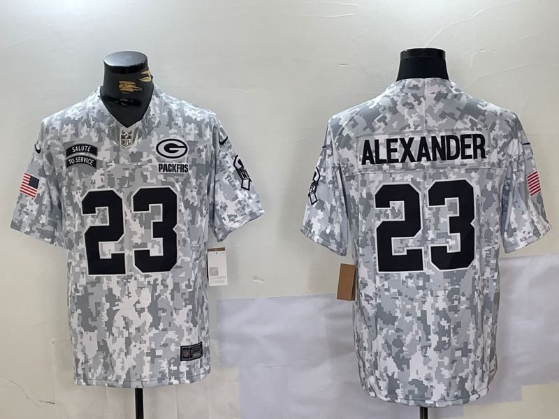 Men Green Bay Packers #23 Alexander Nike Arctic Camo 2024 Salute to Service Limited NFL Jersey